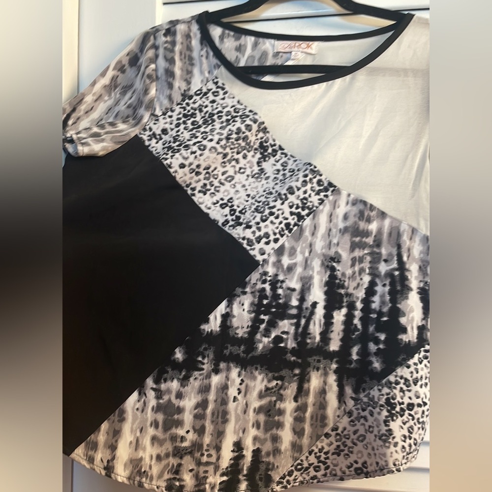 LaRok Vintage Multimedia Blouse w/Sheer Cutouts. Size M, Excellent Vintage Cond. - Picture 6 of 8
